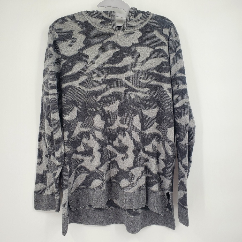 Eight Eight Eight Large Pullover Hoodie Lightweight Gray Textured Long Sleeve
